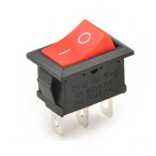 KCD1 toggle rocker switch - red matt - 21x15mm - ON/OFF switch 230V - 3-pin