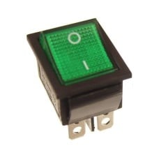 KCD7 rocker switch - green - ON/OFF switch - 230V - 6-pin