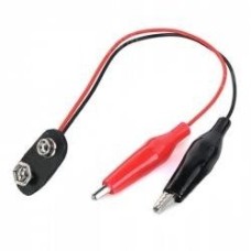 Plug for 9V - 6F22 - R9 battery - with crocodile clips - 15cm cable