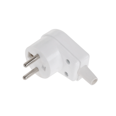 Plug with earthing contacts white angled WT-20S