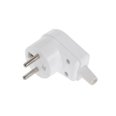 Plug with earthing contacts white angled WT-20S