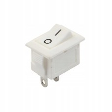 Klavišinis jungiklis su fiksatoriumi KCD11 - baltas - 15x10mm - ON/OFF jungiklis 230V - 2 kontaktų