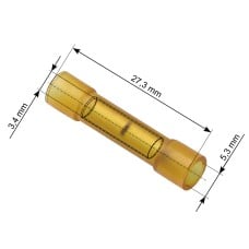 Contact with solder for connecting wires 27.3 5.3 3.4 yellow