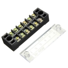 15 Positions Dual Rows 600V 15A Wire Barrier Block Terminal Strip TB-1515