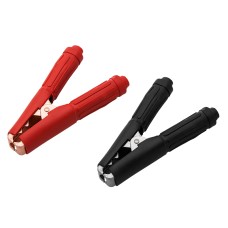 Crocodile connector 400A isolated - black - red 2 pcs