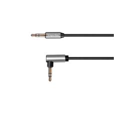 Kruger&Matz Basic AUX - AUX 3.5mm spyruoklinis kabelis 1.8m Juodas