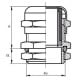 Cable gland PG13.5 IP68 - Metal insulating gland with a nut - hermetic coupler