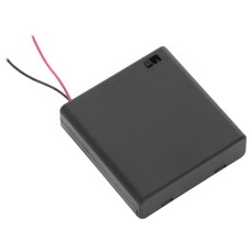 Battery holder 4xAA with lead wire and closed housing + switch