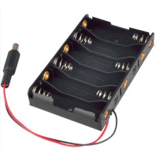 Battery holder 6xAA with DC connector