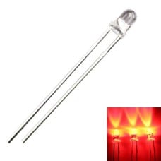 LED 3mm red - bright - clear 20mA - 620-625nm - 10 pcs