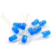 LED 5mm mėlynas difuzinis 20mA - 10 vnt