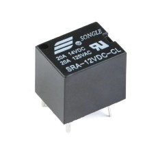 Maitinimo relė SONGLE SRA-12VDC-CL 20A - 12V - 5PIN T74 - kontaktai 14VDC 125VAC