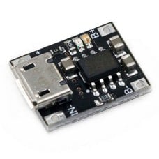 Micro USB įkroviklis 15.3x12.5mm - 1000mA, skirtas Li-pol 1S (3.7V) - TP4056