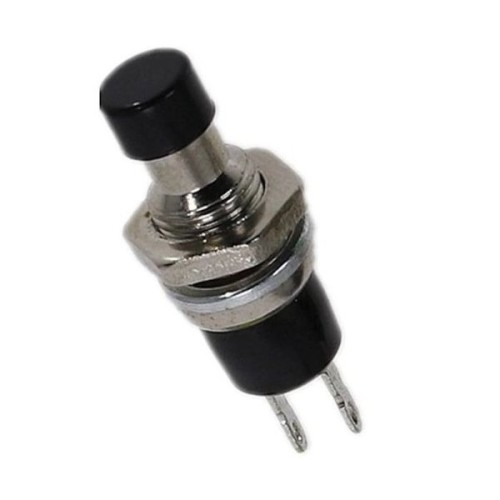 Momentary button PBS-110 - black - 250V-1A/125V-3A - 7mm - round Momentary button PBS-110 - black - 250V-1A/125V-3A - 7mm - round