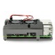 Raspberry Pi 4 Model B Aluminum Case with Cooling Heatsink and two fans - gray