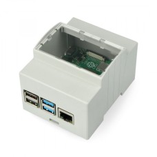Raspberry Pi 4B gray ABS case with DIN mounting