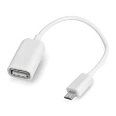 OTG Host USB laidas - microUSB - baltas - 12cm