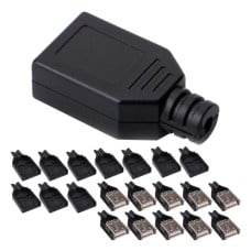 USB type A socket - with cover - cable-mounted - female