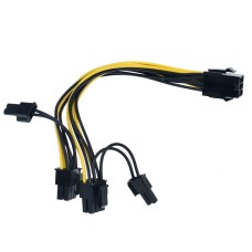 PCI-E 6-pin to 2x 6+2-pin (6-pin/8-pin) Power Splitter Cable PCIE PCI Express