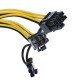 PCI-E 6-pin į 2x 6+2-pin 18AWG 20cm laidas