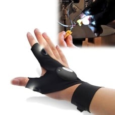 Glove with LED flashlight - waterproof fingerless glove - non-slip