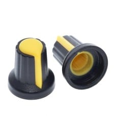 Knob for Potentiometer - shaft 6mm - height 17mm - yellow - 1 pcs