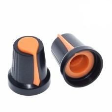 Knob for Potentiometer - shaft 6mm - height 17mm - orange - 1 pcs