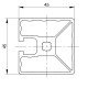 Profilis 45x45 1 griovelis - 1000mm