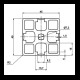 Aluminum profile 45x45mm - Closed, Slot 8mm - 1000mm