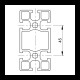 Aluminum profile 45x90mm - Light, Groove 8mm - 1000mm