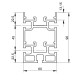 Aliuminio profilis 60x90mm - 8mm griovelis - 1000mm