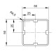 Aliuminio teleskopinis profilis 45x45mm griovelis 8mm - 1000mm