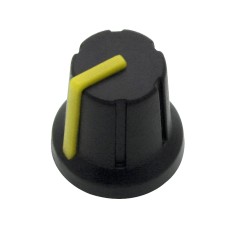 Knob with rubber surface 6mm shaft