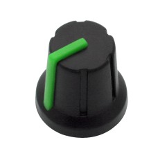 Knob for 6mm shaft black/green