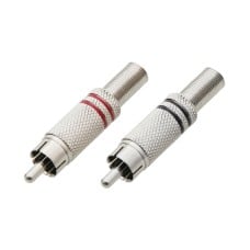 RCA metal plug black - red