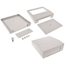Plastic box Kradex Z25J PS light gray 220x220x78mm