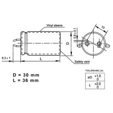 Cap.220uF  450V  30x36mm  SNAP-IN  105?C