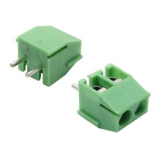 Solder contact block, 2 poles, pitch 3.5 mm, height 8.4 mm, green color