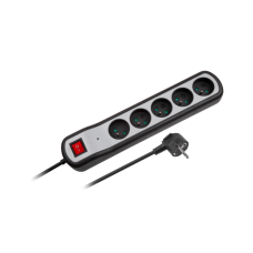 Rebel mains extension 5 sockets with switch 3m - 3x1.5mm