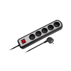 Rebel mains extension 5 sockets with switch 5m - 3x1.5mm