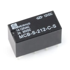 Relay MCB-S-212-C-S - coil 12V, contacts 2x 1A/125VAC