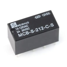 Relė MCB-S-212-C-S - ritė 12V, kontaktai 2x 1A/125VAC