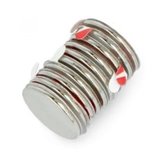 Neodimio magnetas su lipniu sluoksniu N35/Ni 15x1.2 mm - 10 vnt