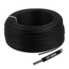 Alavuota varinė silikoninė viela 20AWG - 100 gyslų - 0.5 mm2 - juoda - lanksti