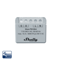 Shelly Qubino Wave PM Mini Z-Wave® išmanusis energijos skaitiklis, 1 kanalo, 16 A.