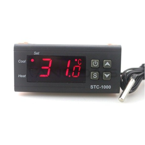 Laqiya Digitaler Temperaturregler STC-1000 Thermostat-Kalibrierungsregler Celsius und Fahrenheit-Display 