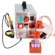 SUNKKO 709A battery spot welder 2 in 1 LED Pulse Spot Welding Machine Kit with Soldering Iron for 18650 Battery