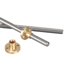 T8x250mm 2mm Lead Trapezoidal Lead Screw with Brass Nut