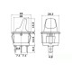 Toggle switch KCD1-101B red - 230V - 3-pin switch