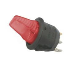 Toggle switch KCD1-101B red - 230V - 3-pin switch